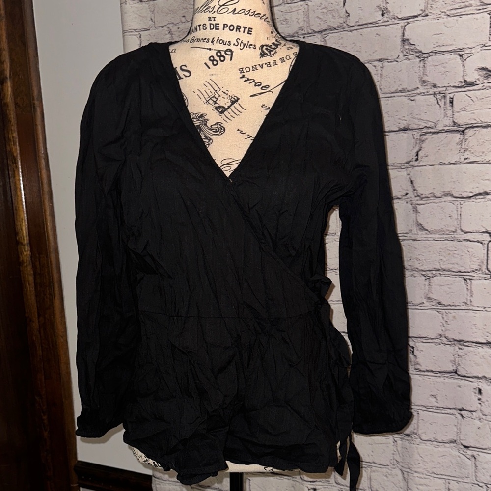 Old Navy Black Wrap Top